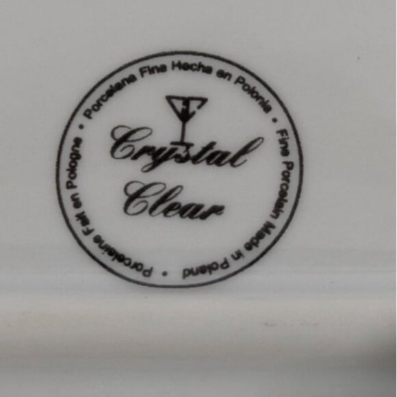 Crystal Clear Fine Porcelain Oval Platter With Rose Design & Gold Trim - Picture 12 of 12